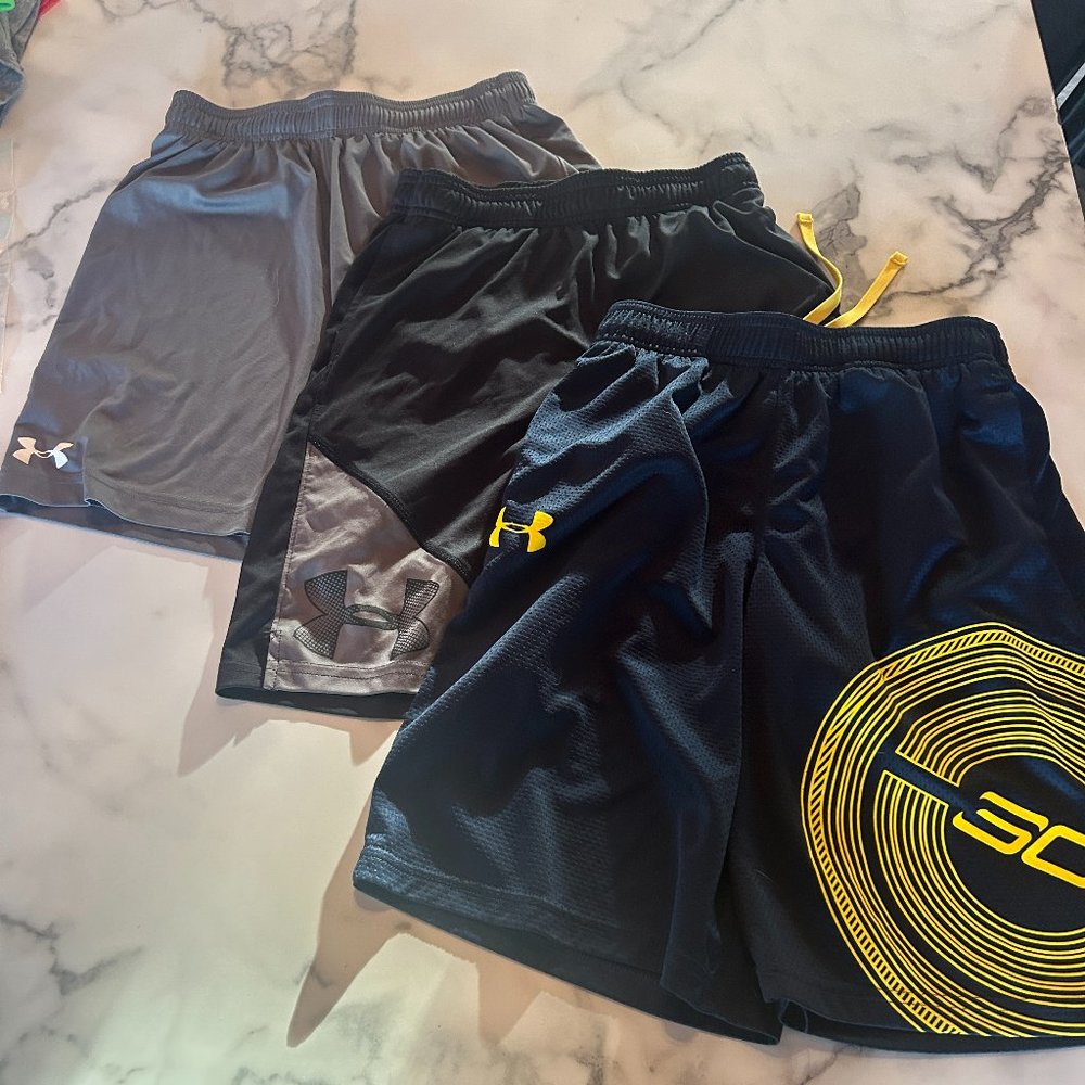 3 Pair Youth Under Armout Boys Shorts Sz YMD
